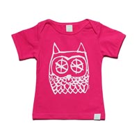 Minti Baby Envelope Tee Baby Owl Hot Pink